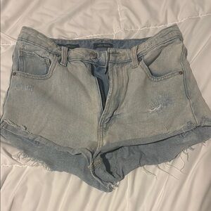 Wild Fable Blue Jean Shorts Distressed High-Waisted